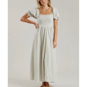 Rylee & Cru Dallas Maxi Dress - Micro Blue Stripe